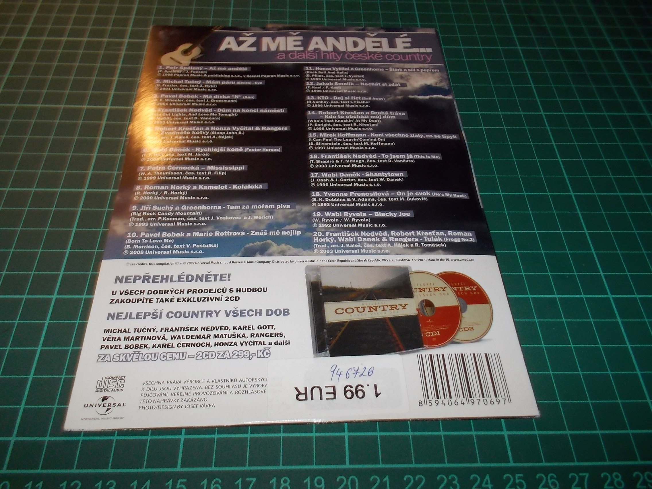 Various Artists - AŽ MĚ ANDĚLÉ A DALŠÍ HITY ČESKÉ COUNTRY (CD v pošetce)