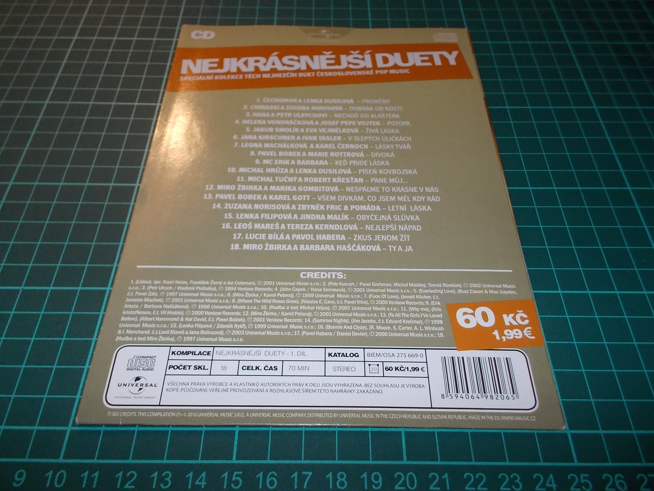 Various Artists - NEJKRÁSNĚJŠÍ DUETY - SPECIÁLNÍ KOLEKCE TĚCH NEJHEZČÍCH DUET ČESKOSLOVENSKÉ POP MUSIC 1.DÍL (CD v pošetce)