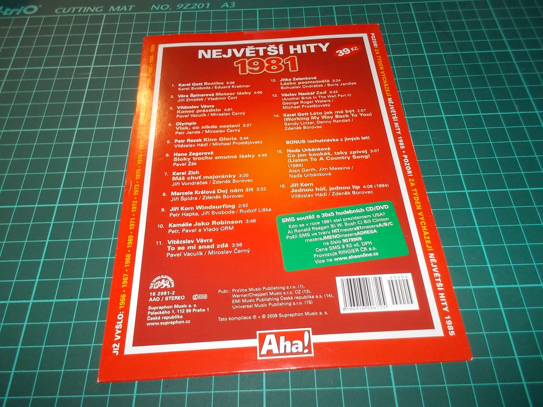 Various Artists - NEJVĚTŠÍ HITY 1981 (CD v pošetce) > varianta 1981