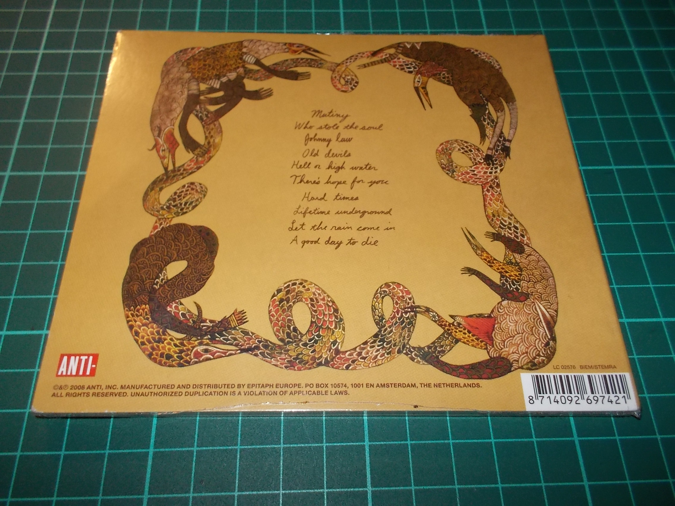 WILLIAM ELLIOTT WHITMORE - ANIMALS IN THE DARK (CD) Digipack