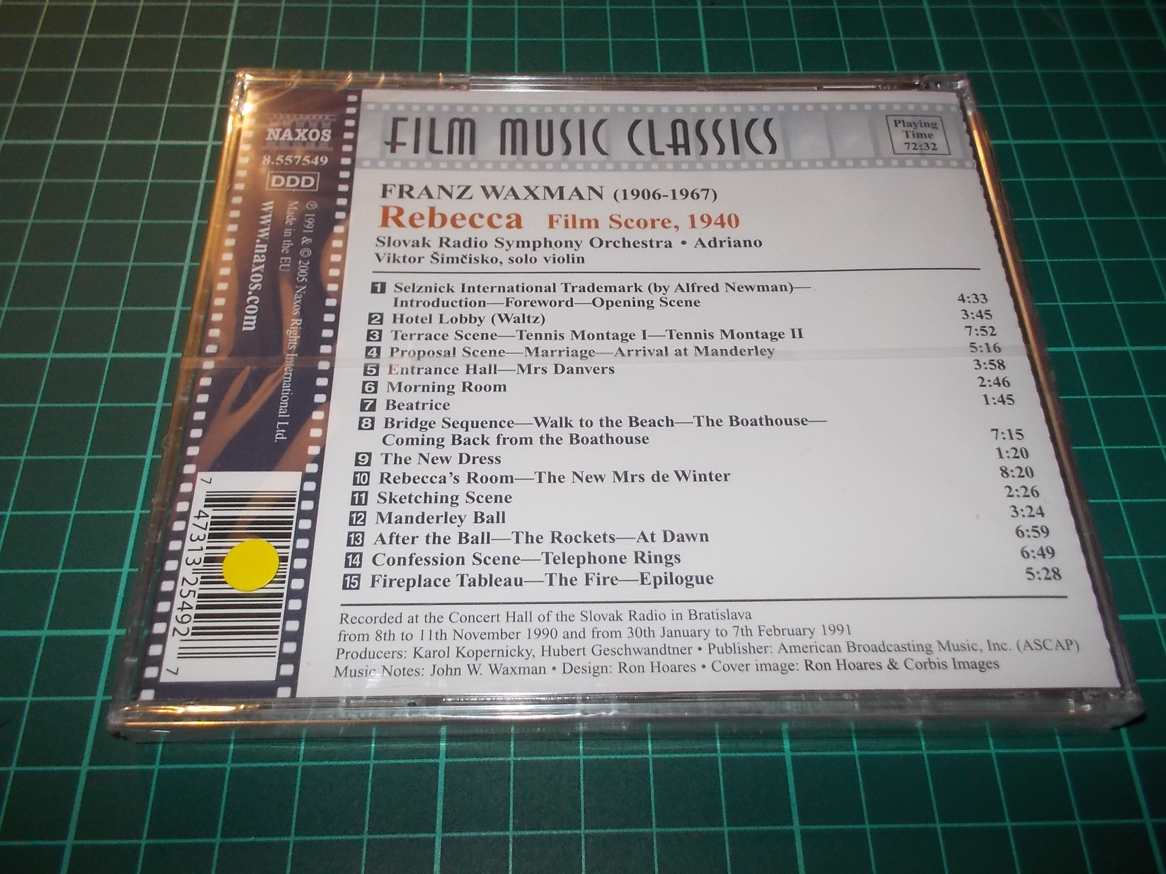 Franz Waxman - Slovak Radio Symphony Orchestra, Adriano - Rebecca (Film Score, 1940) (CD)