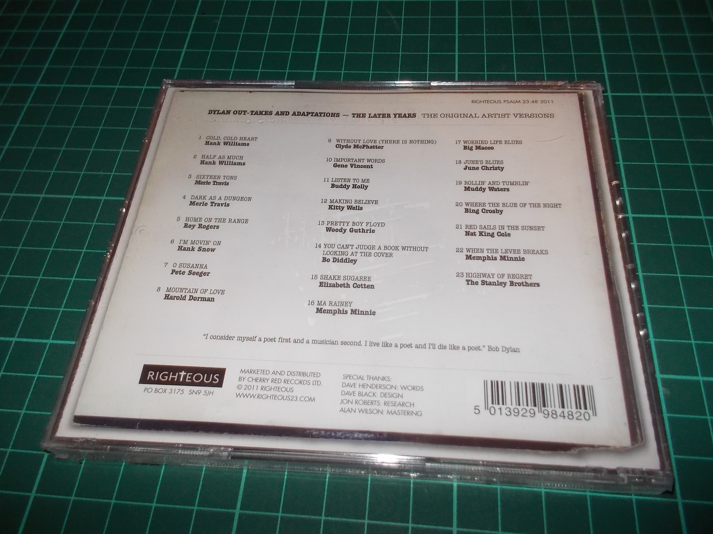  Various - Dylan Out-Takes And Adaptations ~ The Later Years - The Original Artist Versions (CD)