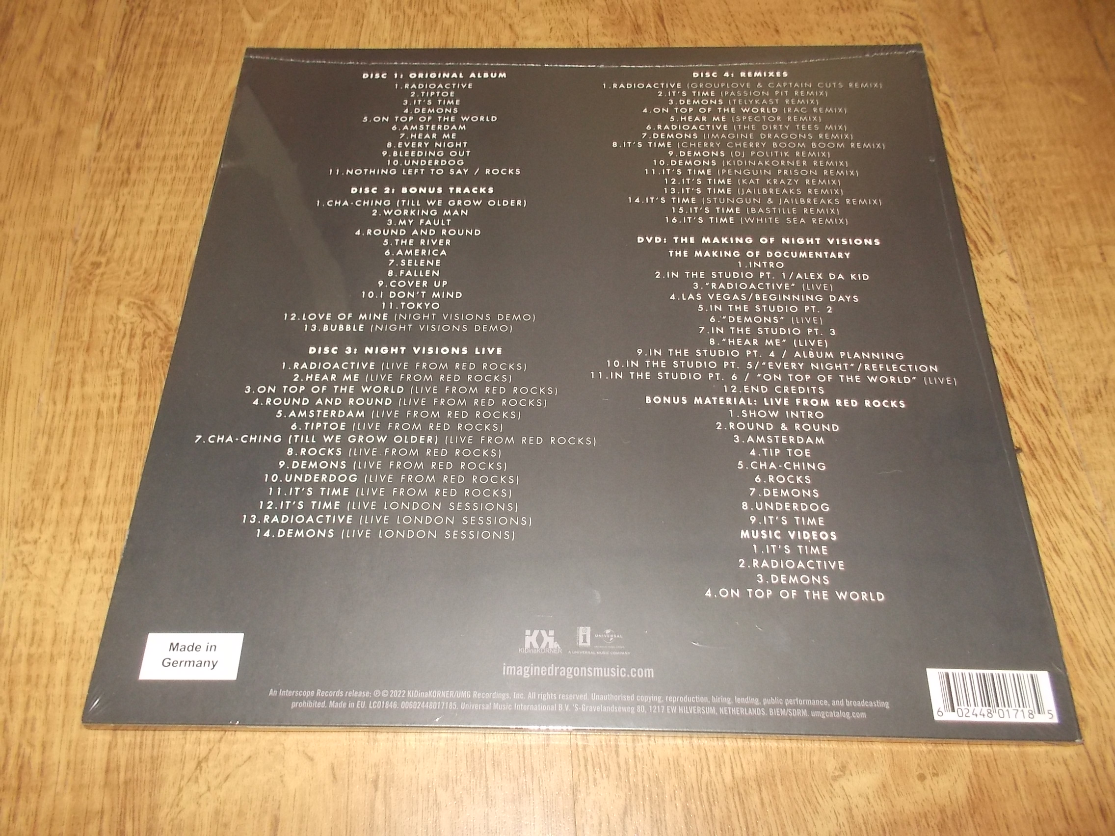 IMAGINE DRAGONS - NIGHT VISIONS - ANNIVERSARY SUPER DELUXE EDITION - (4CD+DVD)