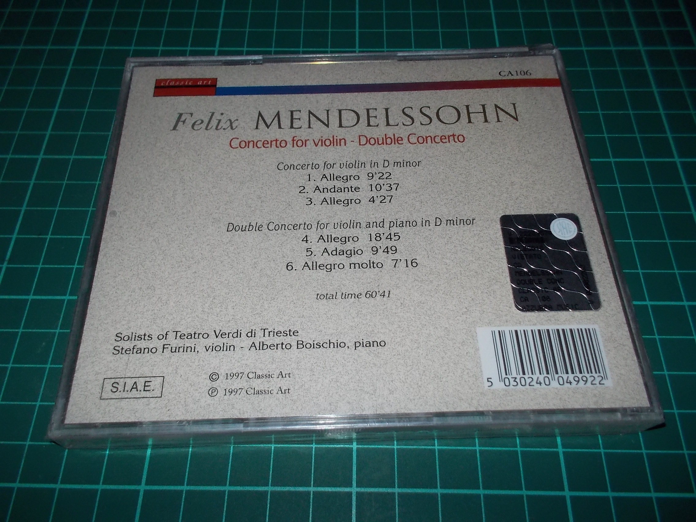 Felix Mendelssohn - Concerto For Violin - Double Concerto (CD)