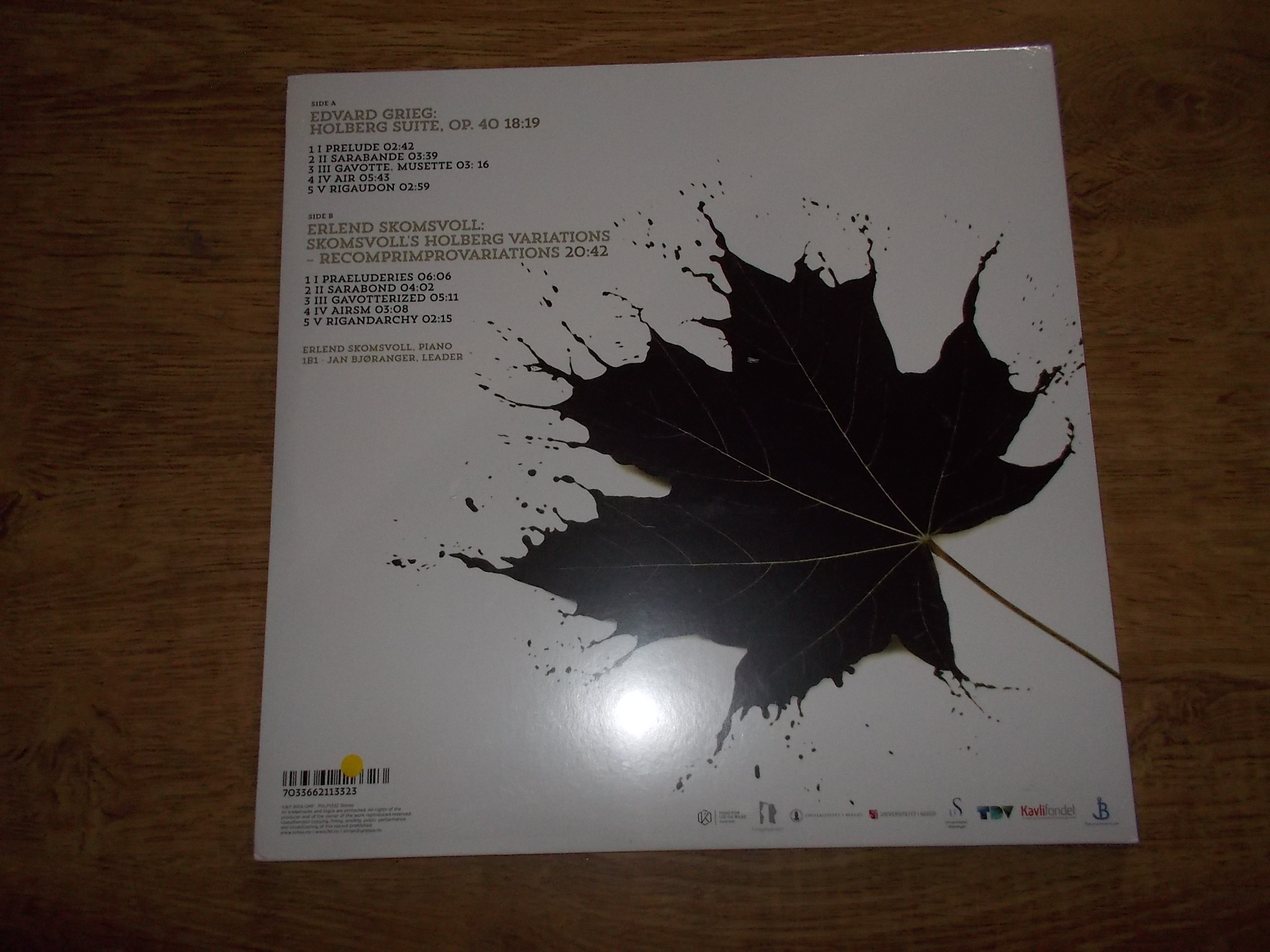 Edvard Grieg - 1B1, Erlend Skomsvoll, Jan Bjøranger – Holberg Variations (Vinyl-LP)