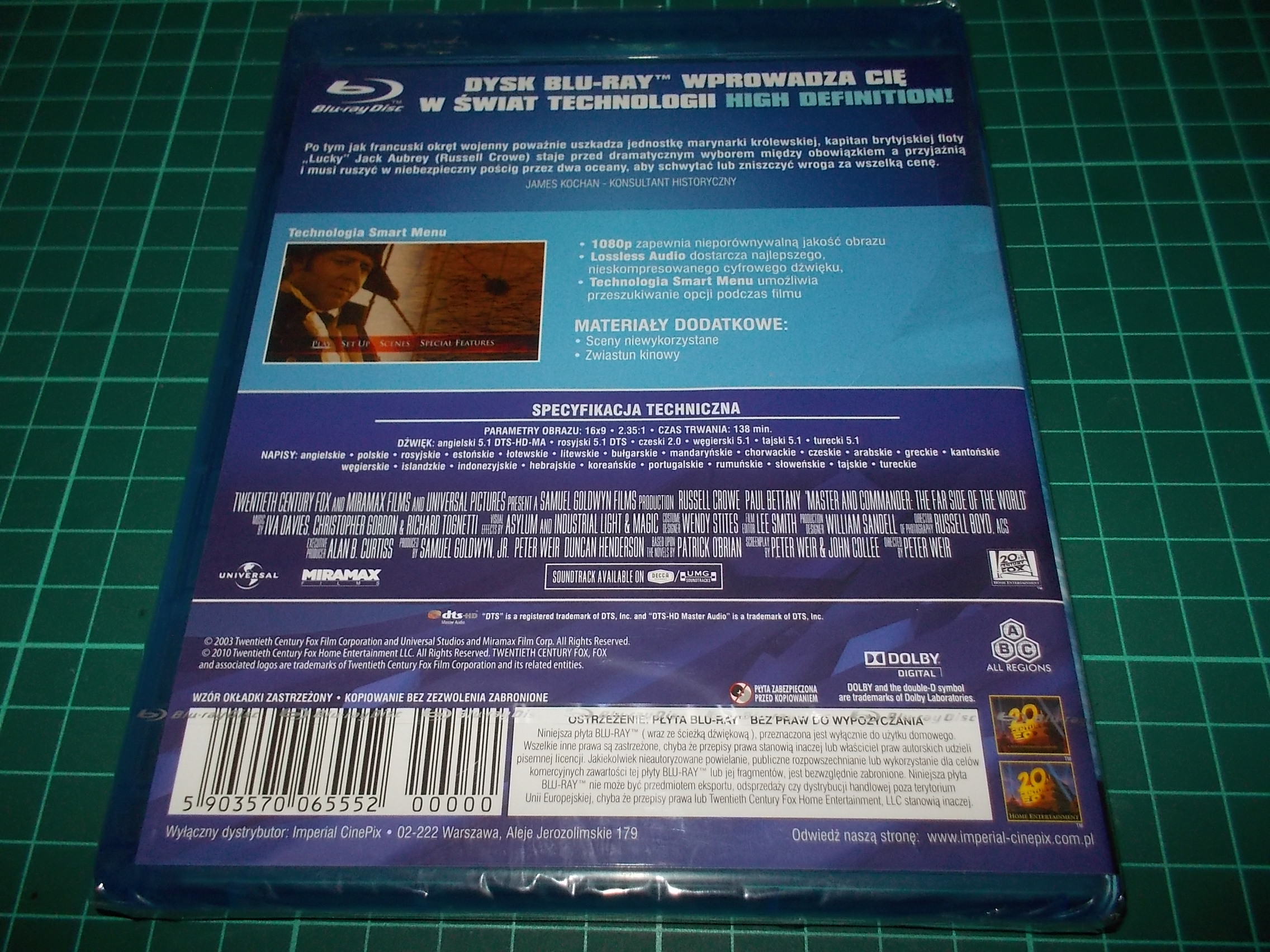 Master and Commander: Odvrácená Strana Světa (Blu-ray) MAĎARSKÁ VERZE 