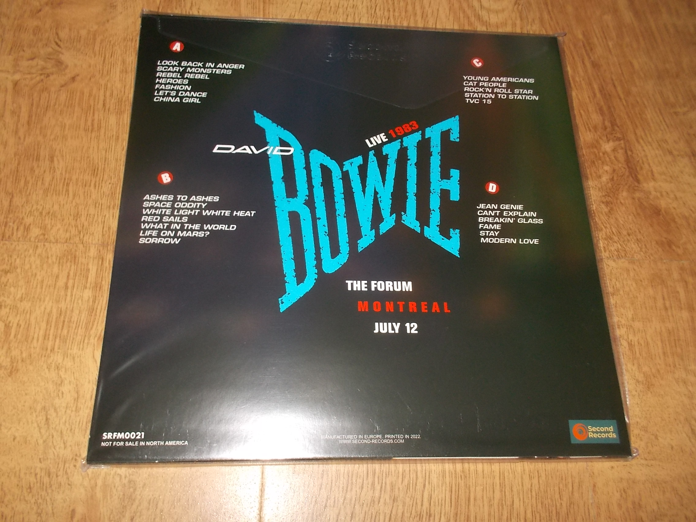 David Bowie - Live At The Forum In Montreal July 12, 1983 (2Vinyl-LP) TURQUOISE VINYL