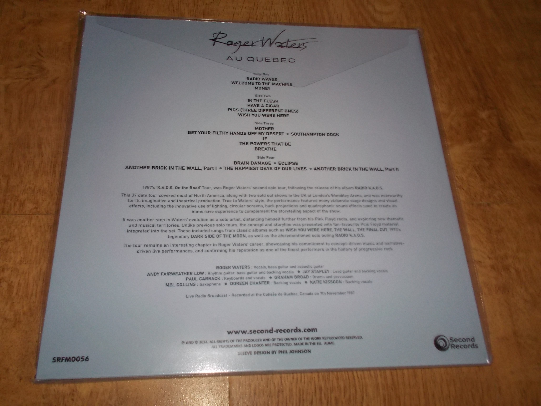 Roger Waters - Au Quebec (2Vinyl-LP) CLEAR VINYL